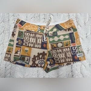 Rhythm High Waist Women's Board Shorts - Multicolor Graphic